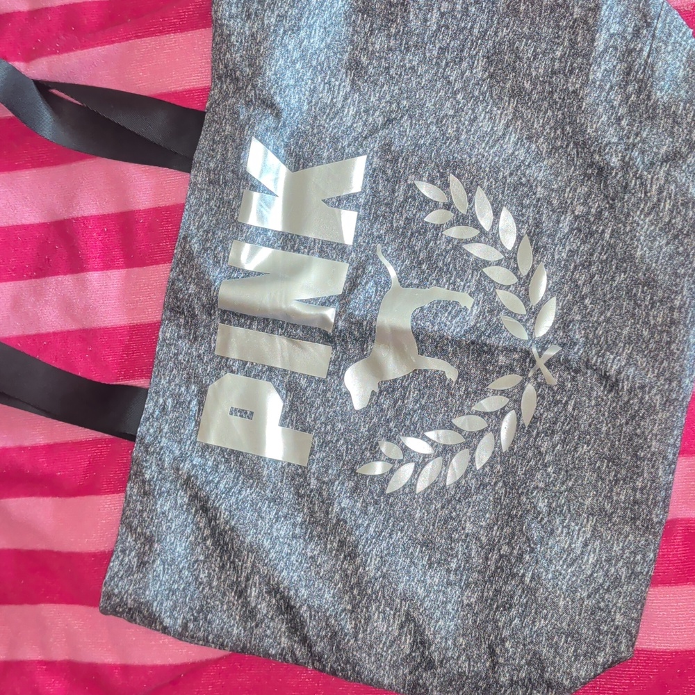 PINK Victoria's Secret Weekender Large Classic Grey Dog Tote